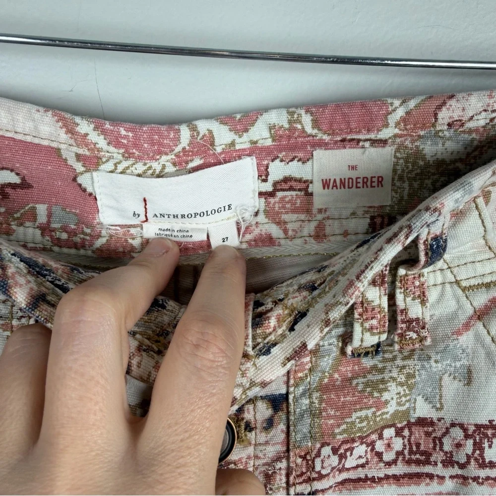 Anthropologie The Wanderer Utility Pant Button Fly Boho Size 27 Tapestry Aztec